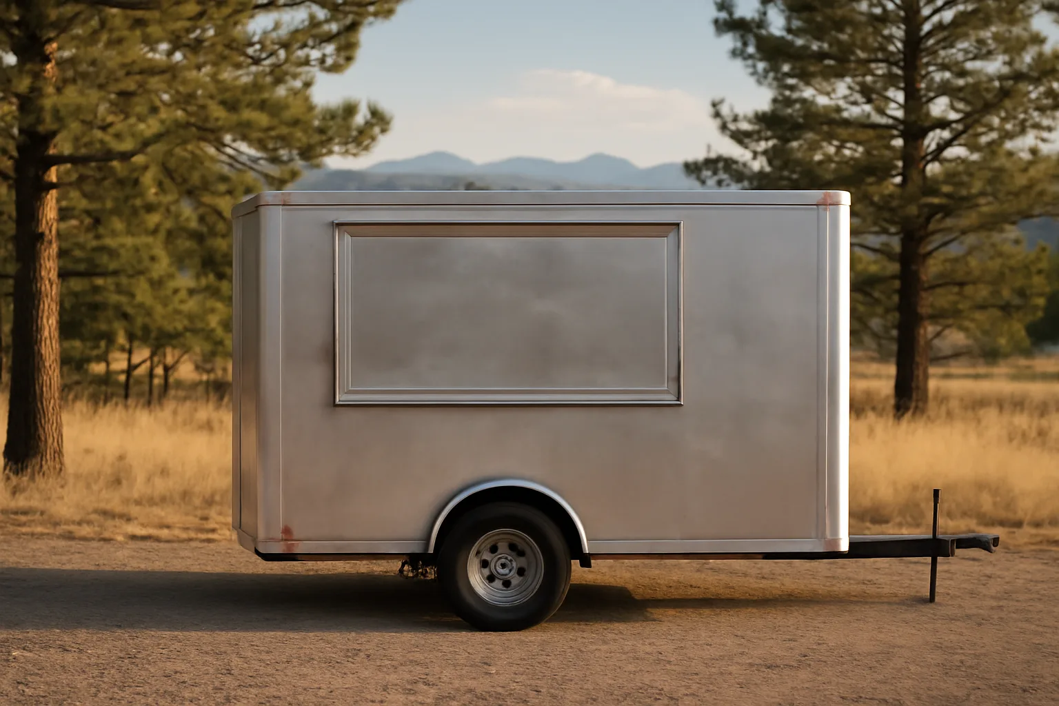 Concession trailer parked in Colorado Front Range afternoon light